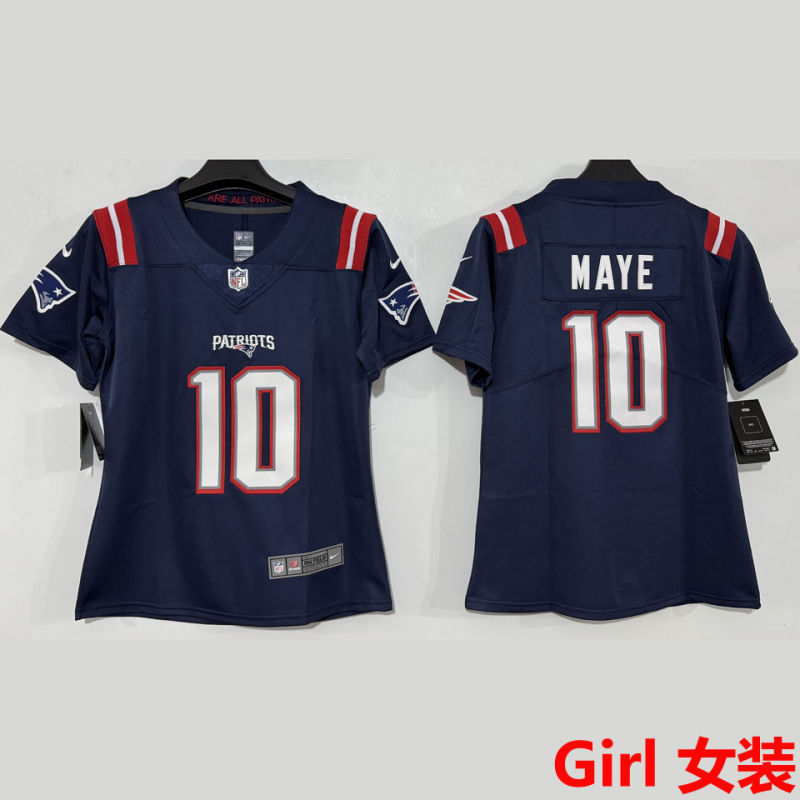 MAYE #10 New England Patriots Girl NFL Jersey