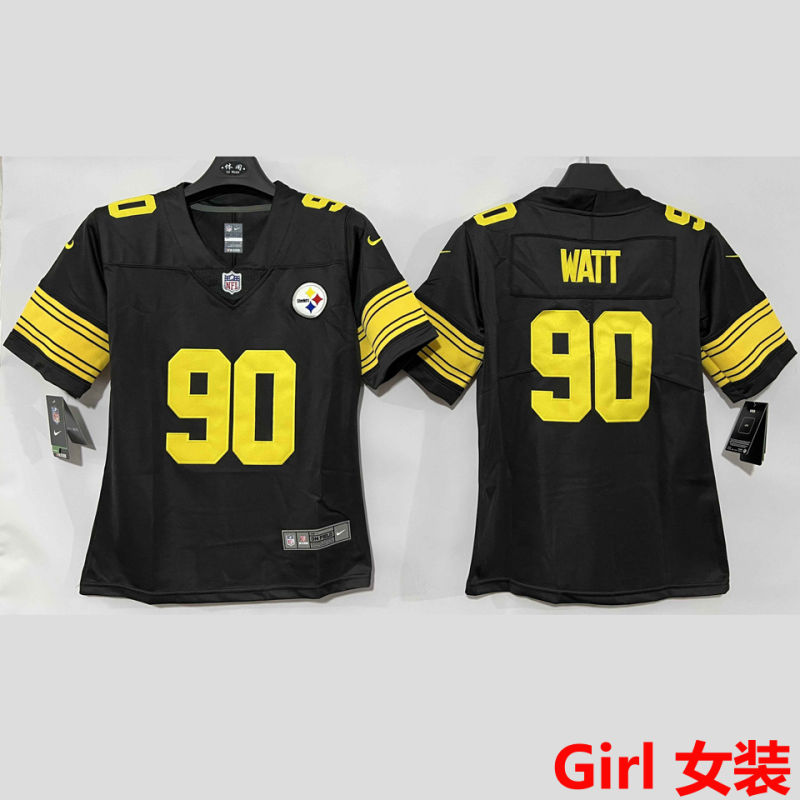 WATT #90 Pittsburgh Steelers Girl NFL Jersey