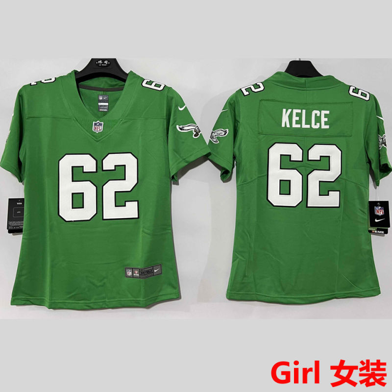 KELCE #62 Philadelphia Eagles Girl NFL Jersey