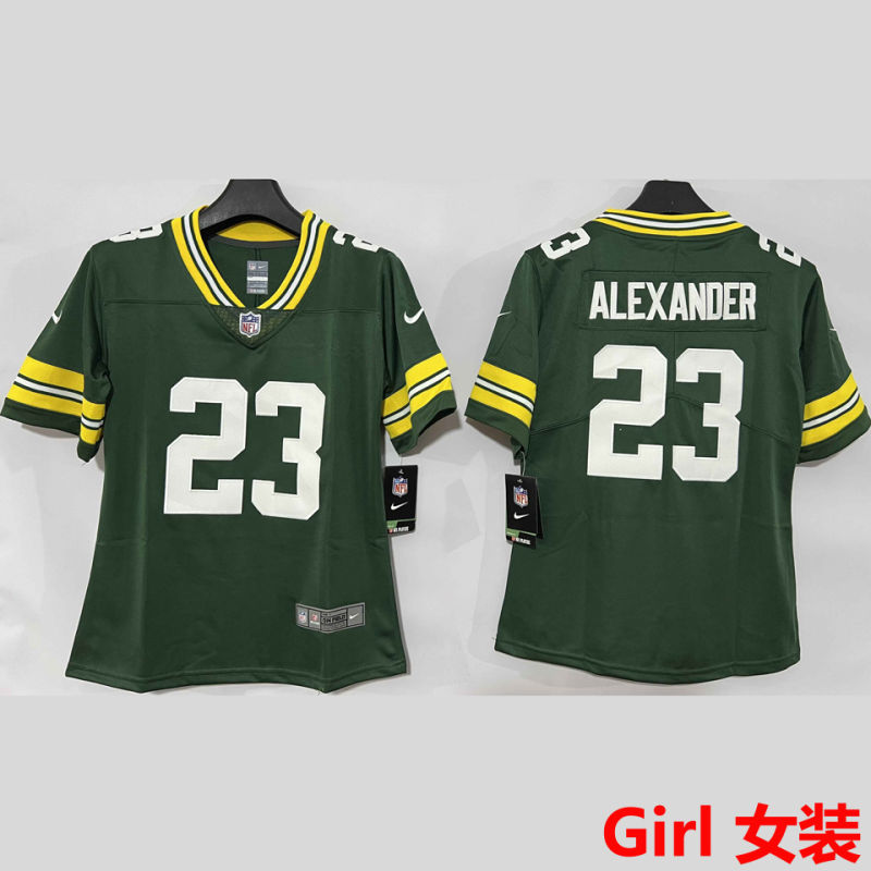 ALEXANDER #23 Green Bay Packers Girl NFL Jersey
