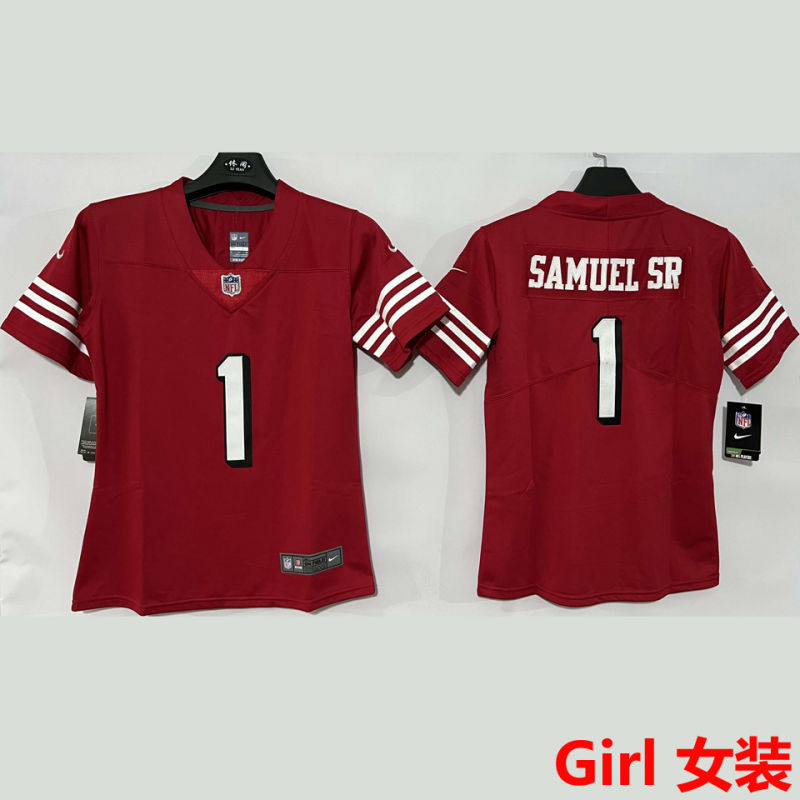 SAMUEL SR 1 San Francisco 49ers Girl NFL Jersey #49