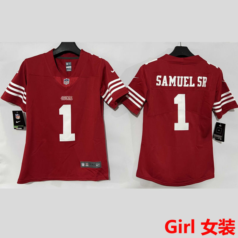 SAMUEL SR 1 San Francisco 49ers Girl NFL Jersey #49