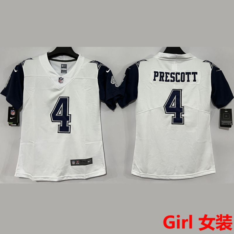 PRESCOTT #4 Dallas Cowboys Girl NFL Jersey