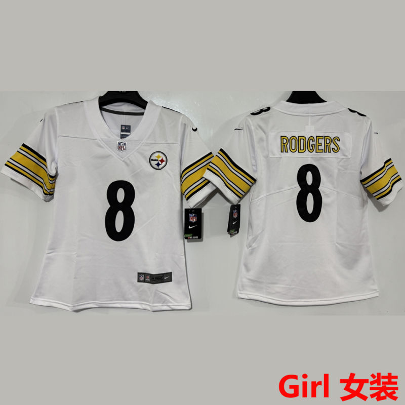 RODGERS #8 Pittsburgh Steelers Girl NFL Jersey