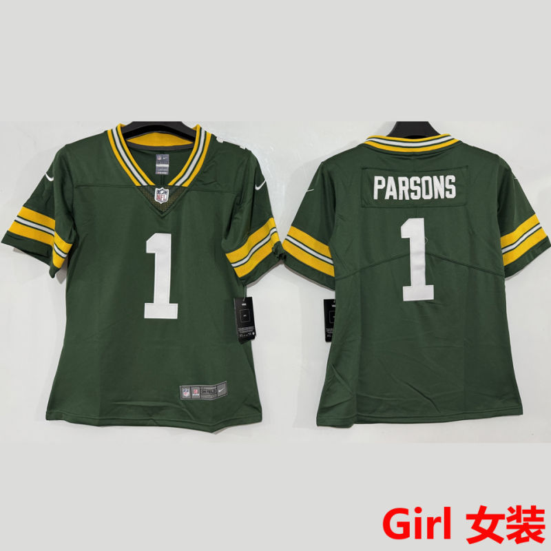 PARSONS #1 Green Bay Packers Girl NFL Jersey