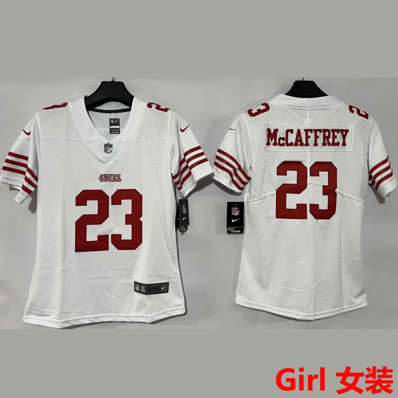 McCAFFREY #23 San Francisco 49ers Girl NFL Jersey #49