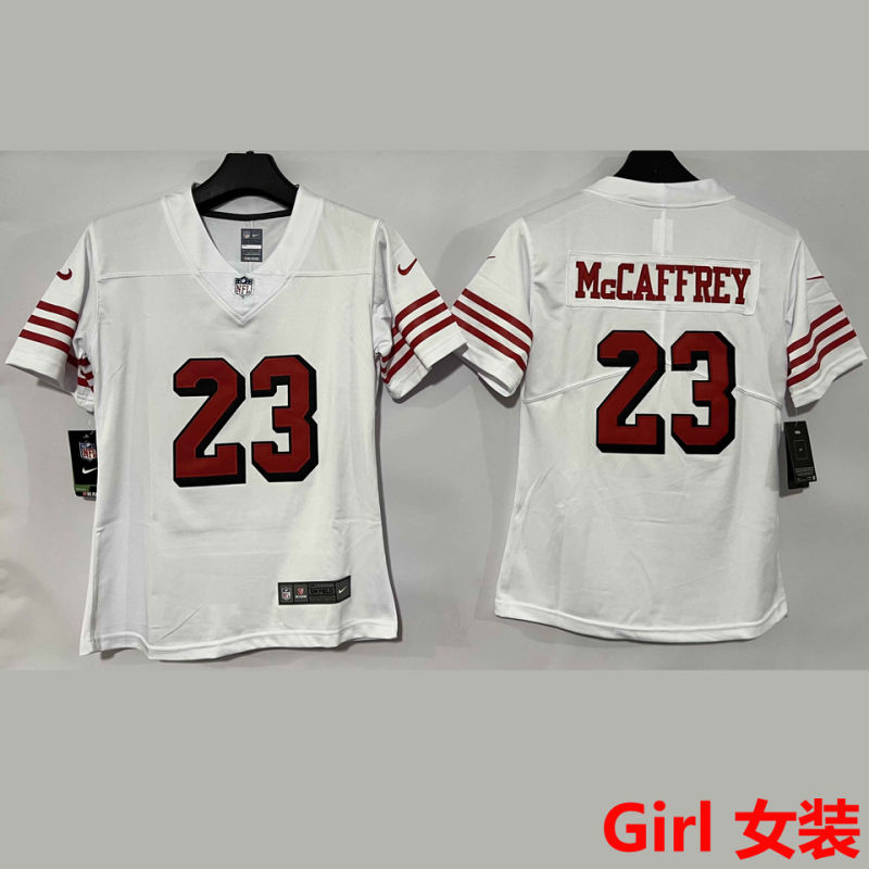 McCAFFREY #23 San Francisco 49ers Girl NFL Jersey #49