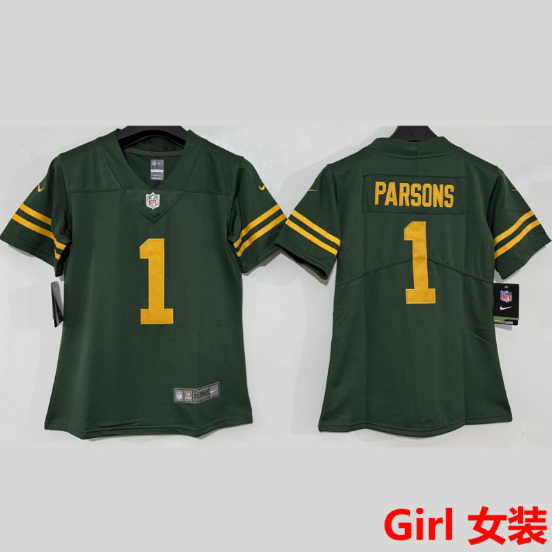 PARSONS #1 Green Bay Packers Girl NFL Jersey