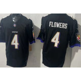 FLOWERS #4 Men's Baltimore Ravens NFL Jersey 乌鸦  (3代）