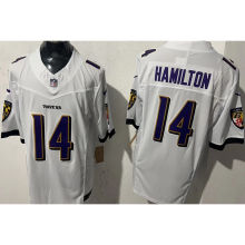 HAMILTON #14 Men's Baltimore Ravens NFL Jersey 乌鸦  (3代）