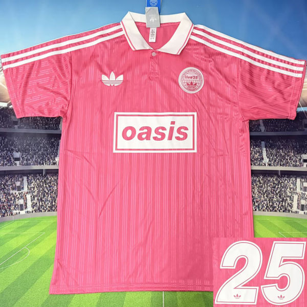 2026 AD x oasis #25 Pink Retro Style Fans Soccer Jersey (Have No.25 带号码）