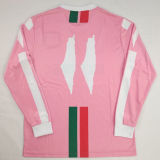 2024 Palestine Pink Long Sleeve Fans Soccer Jersey 胸前英文