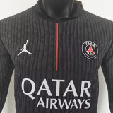 2025/26 PSG 4th Black Player Version Long Sleeve Soccer Jersey