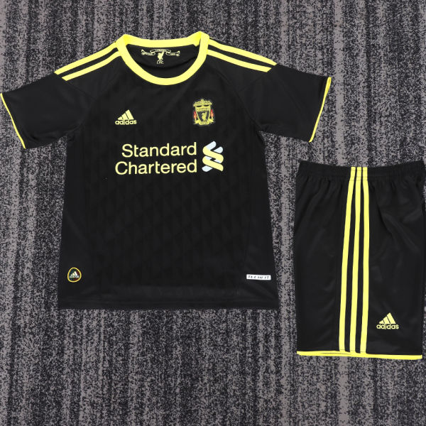 2010/2011 LFC Away Third Black Retro Kids Soccer Jersey