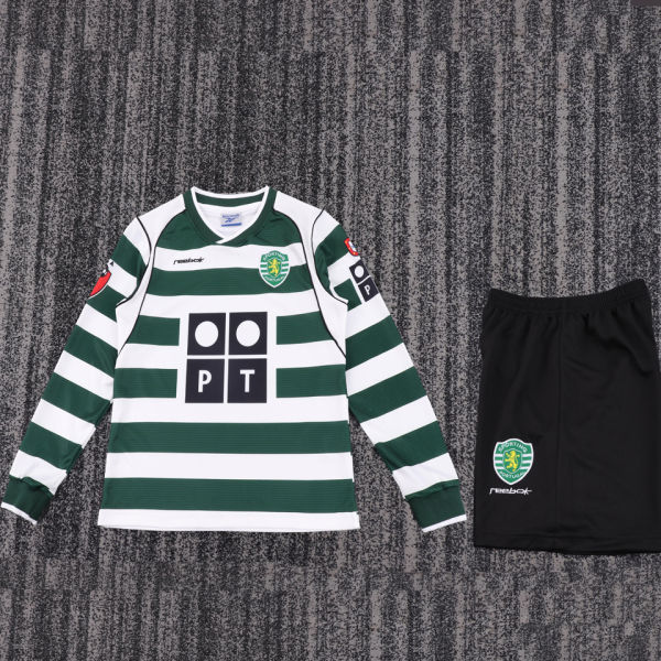 2001/2003 Lisbon Home Retro Kids Long Sleeve Soccer Jersey 长袖