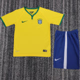 2014 Brazil Home Retro Kids Soccer Jersey