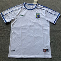 1998 Brazil White Retro Soccer Jersey