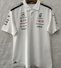 2026 Mercedes AMG Petronas F1 White POLO Team T-Shirt  有领