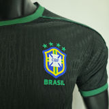 1998 Brazil Black Retro Player Version Soccer Jersey 球员版