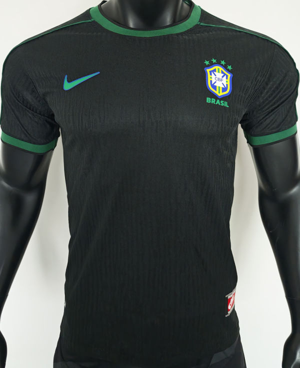 1998 Brazil Black Retro Player Version Soccer Jersey 球员版