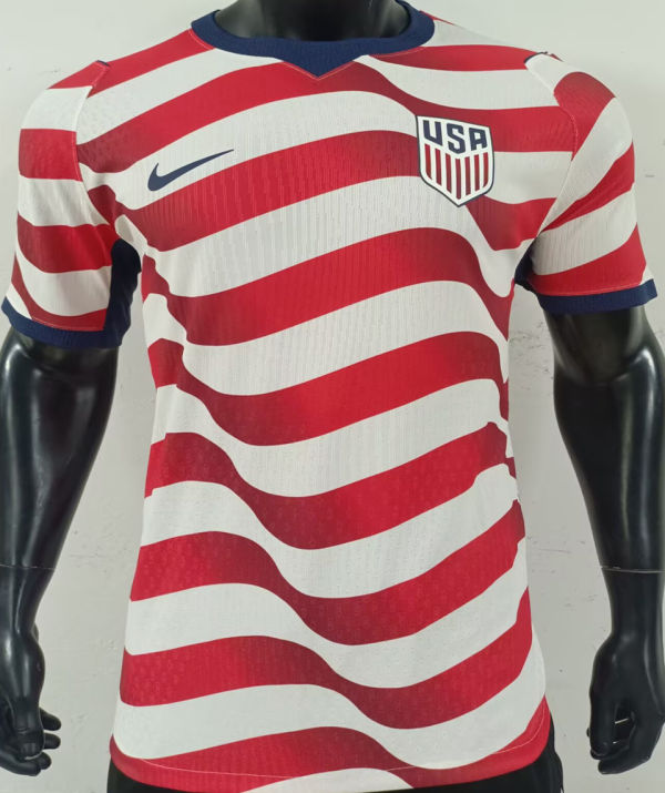 2026/27 U.S Home White And Red Player Version Soccer Jersey 背后是空白