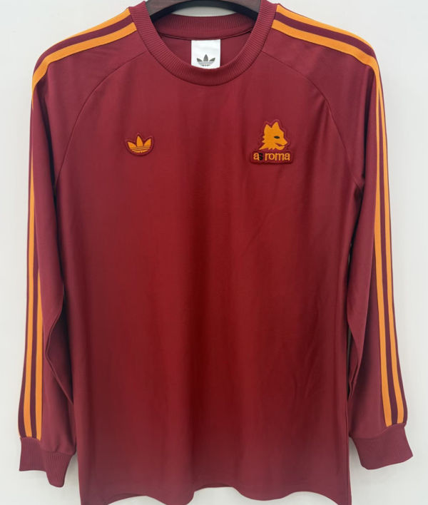 2026/27 Roma Red Retro Style Fans Long Sleeve Soccer Jersey