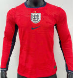 2026/27 England Away Red Player Version Long Sleeve Soccer Jersey