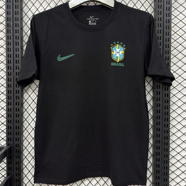 2026/27 Brazil Black Casual Pure Cotton T-Shirt