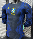 2026/27 Brazil Away Blue Player  Long Sleeve Soccer Jersey