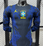 2026/27 Brazil Away Blue Player  Long Sleeve Soccer Jersey