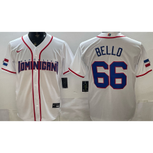 2026 WBC Dominicana #66 BELLO White Baseball Jersey