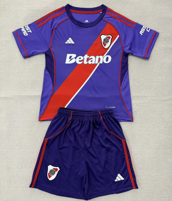 2025/26 River Plate Third Purple  Kids Soccer Jersey
