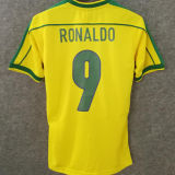 1998 Brazil Home Yellow Retro Women Soccer Jersey 女