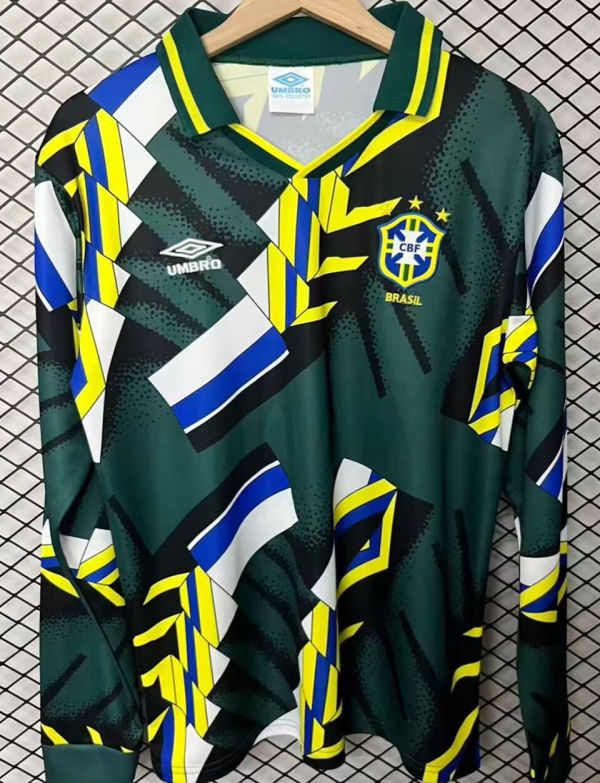 1994 Brazil Green GK Retro Long Sleeve Soccer Jersey