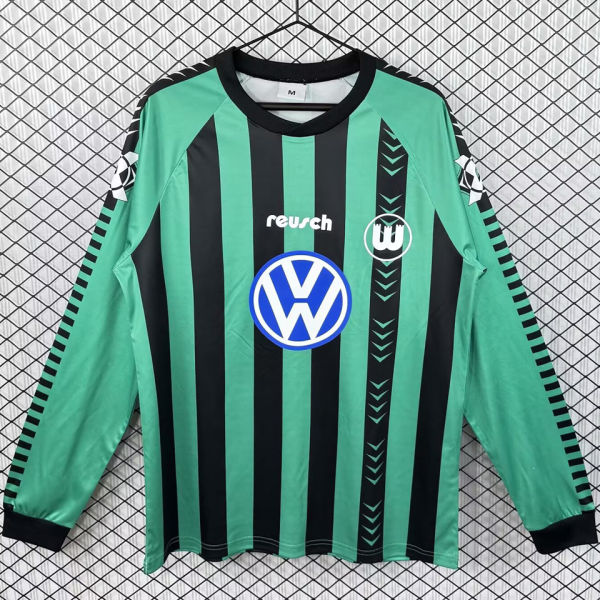 1994/1995 Wolfsburg Away Green Long Sleeve Retro Jersey