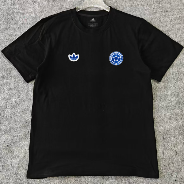 2026/27 Colombia Retro Style Pure Cotton T-Shirt 队微 蓝色