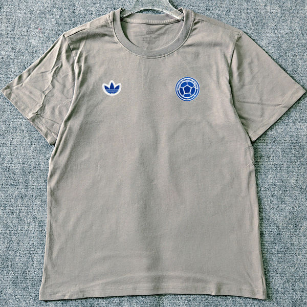 2026/27 Colombia Retro Style Pure Cotton T-Shirt 队微 蓝色