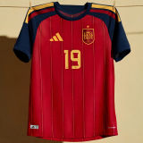 2026/27 Spain 1:1 Quality Home Red Fans Soccer Jersey (Have Right Patch 有右臂章 白底金字）