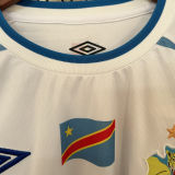 2026/27 Congo DR Away White Fans Soccer Jersey 民主刚果 (Have Right Patch 有右臂章 黑底白字）