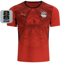 2026/27 Egypt Home Red Fans Soccer Jersey (Have Right Patch 有右臂章 白底黑字）