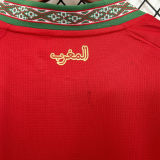 2026/27 Morocco Home Red Fans Soccer Jersey (Have Right Patch 有右臂章 白底黑字）