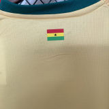 2026/27 Ghana Away Yellow Fans Soccer Jersey (Have Right Patch 有右臂章 黑底白字）