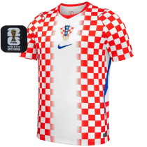 2026/27 Croatia Home Fans Soccer Jersey (Have Right Patch 有右臂章 黑底白字）