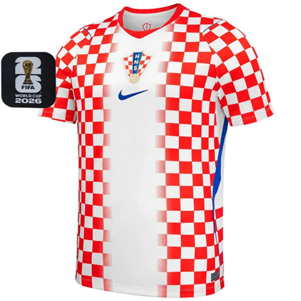 2026/27 Croatia Home Fans Soccer Jersey (Have Right Patch 有右臂章 黑底白字）