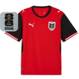 2026/27 Austria Hoem Red Fans Soccer Jersey (Have Right Patch 有右臂章 白底黑字）