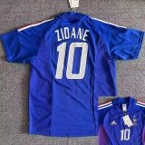 ZIDANE #10 France Home Blue Retro Soccer Jersey  2002
