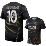 O. Dembélé #10 PSG x Labubu Dark Night Edition Black Fans Soccer Jersey 2025/26  拉布布字体