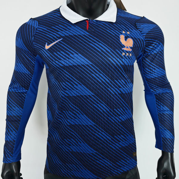 2026/27 France Home Blue Player Version Long Sleeve Soccer Jersey