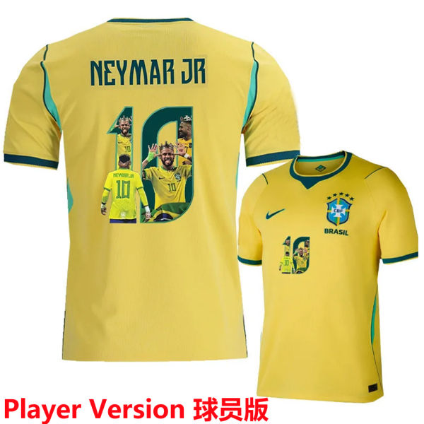 NEYMAR JR #10 Brazil Home Yellow Player Version Soccer Jersey 2026/27