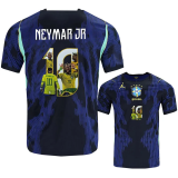 NEYMAR JR #10 Brazil 1:1 Quality Away Blue Fans Soccer Jersey 2026/27